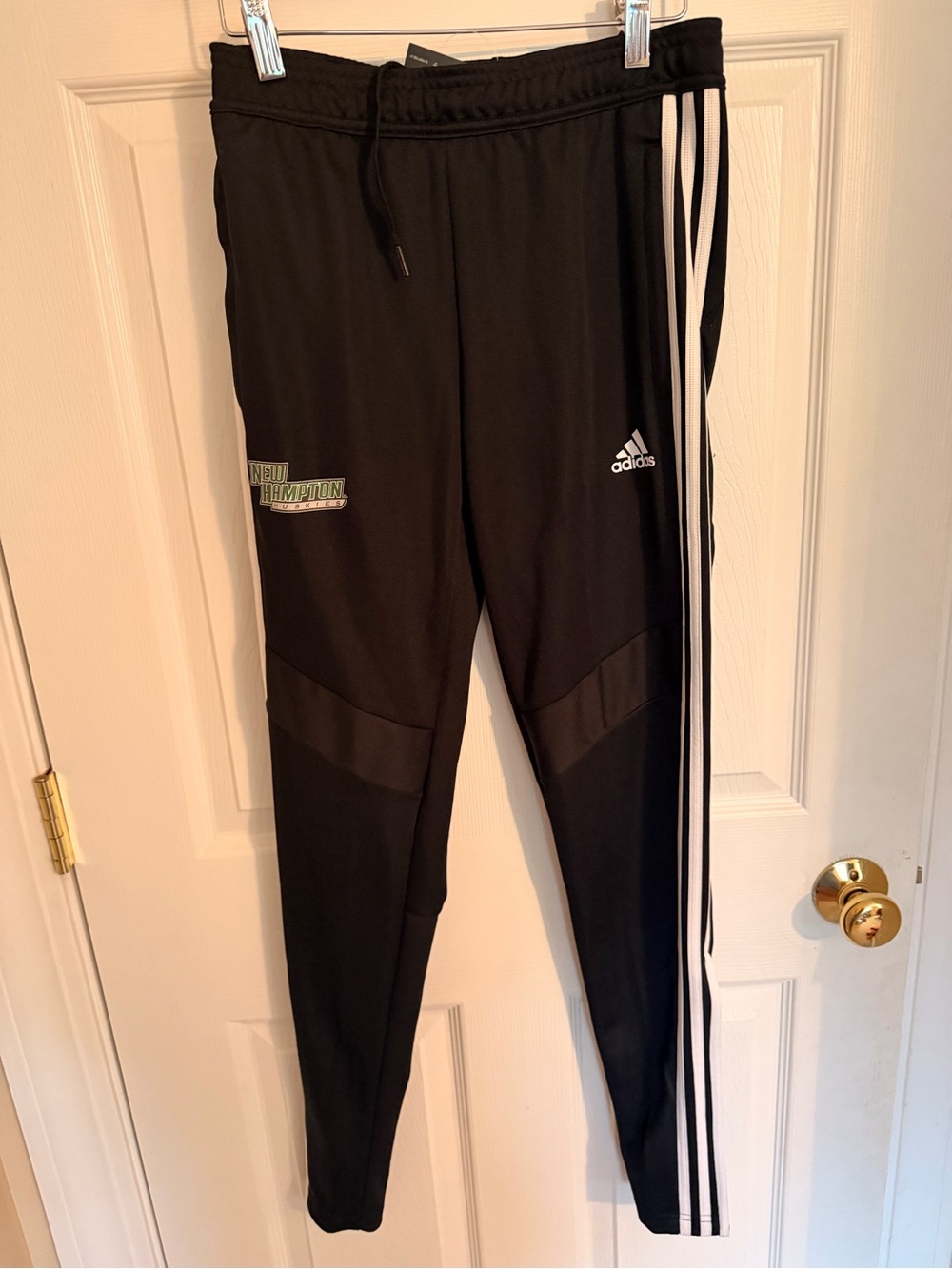 adidas Black Track Pants with White Side Stripes